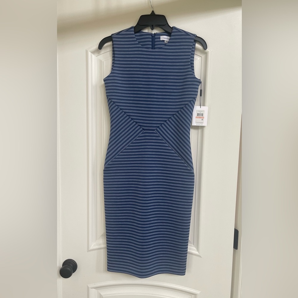 Calvin Klein Navy Striped Dress